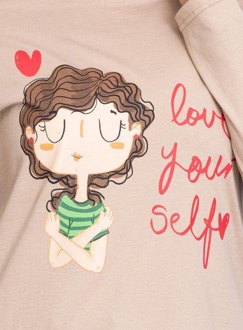 Latte Printed Long - Sleeve Design 36 - Khotwh